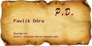 Pavlik Dóra névjegykártya